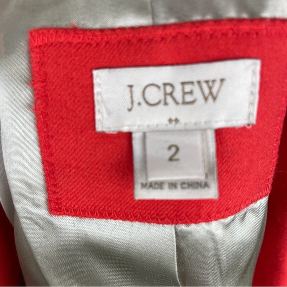 J CREW Women’s “Schoolboy Blazer” Jacket Gold Buttons Pockets Bright Red Size 2 - Picture 5 of 10